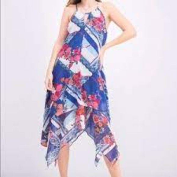 Y2K INC Fairycore Metallic Floral ‎ Bloom Dress Handkerchie… - Picture 2 of 12